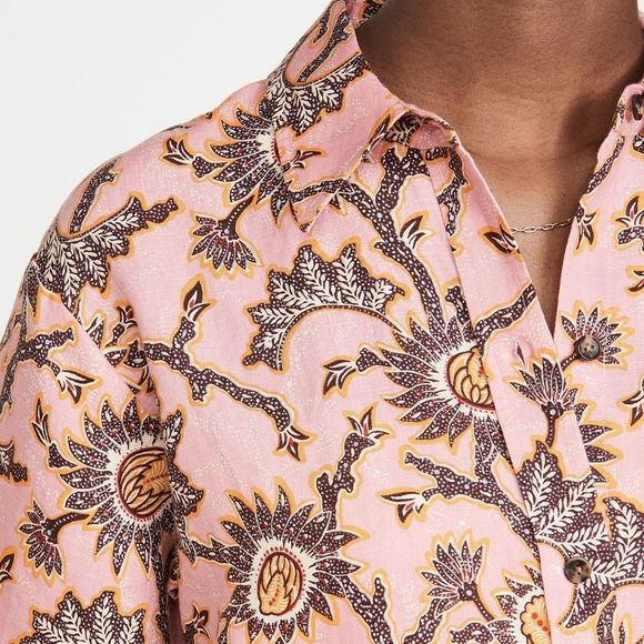 Alc sterling button up shirt in pink orange new no tags - Picture 3 of 8